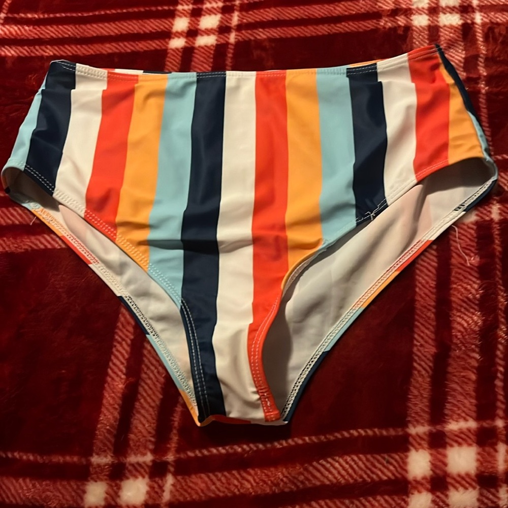 Striped Bikini Bottoms From Shein